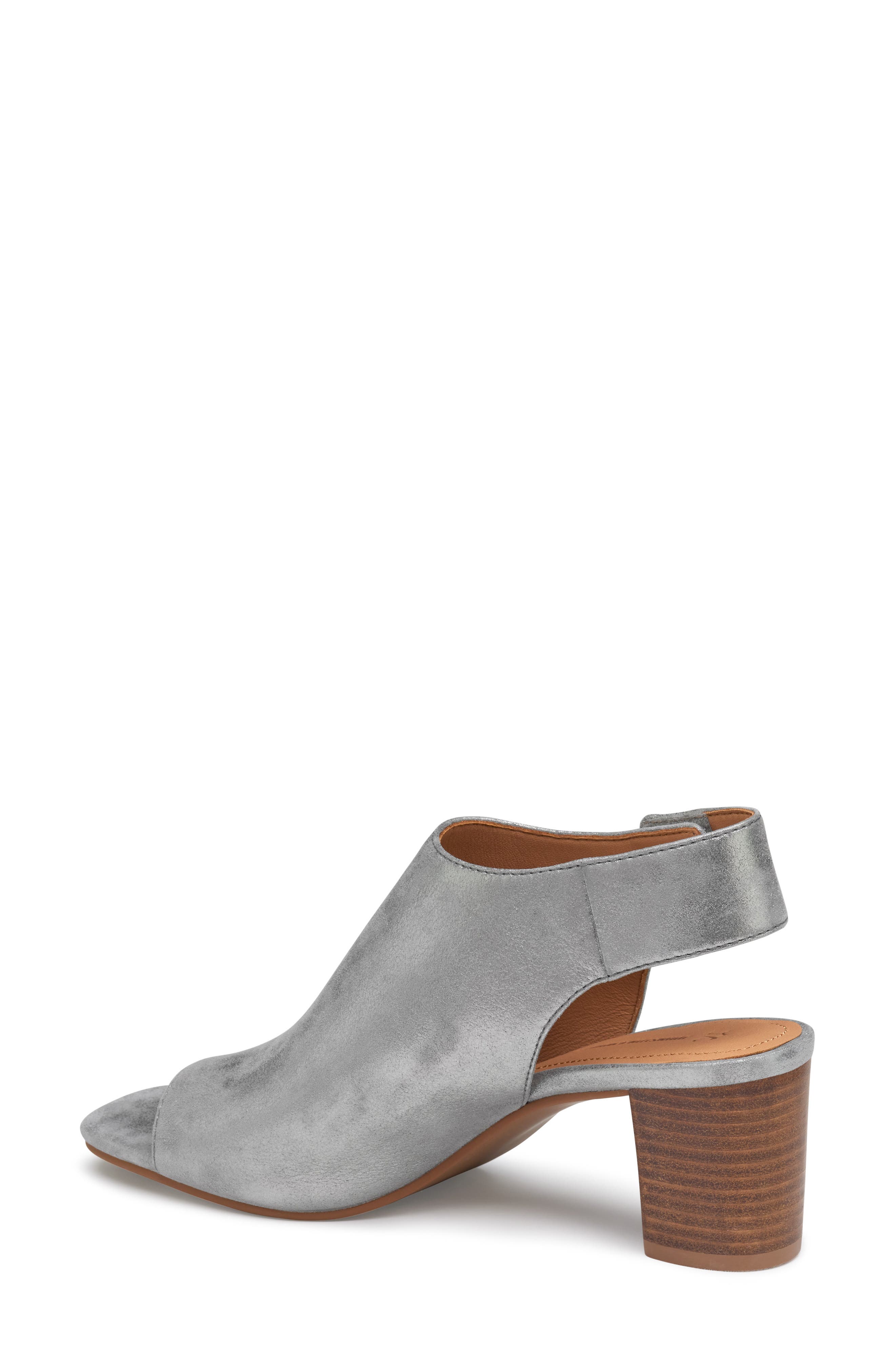 Evelyn Open Toe Sandal Bootie, Alternate, color, PEWTER METALLIC KID SUEDE