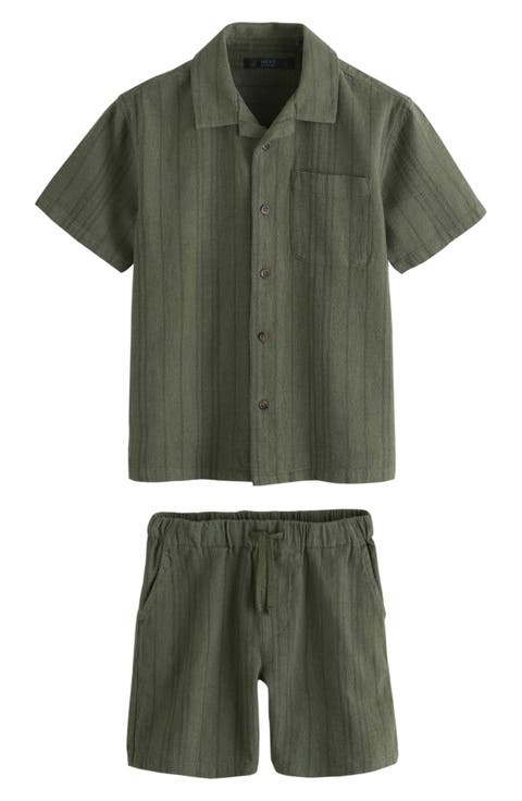 Kids' Textured Camp Shirt & Shorts Set (Little Kid & Big Kid)