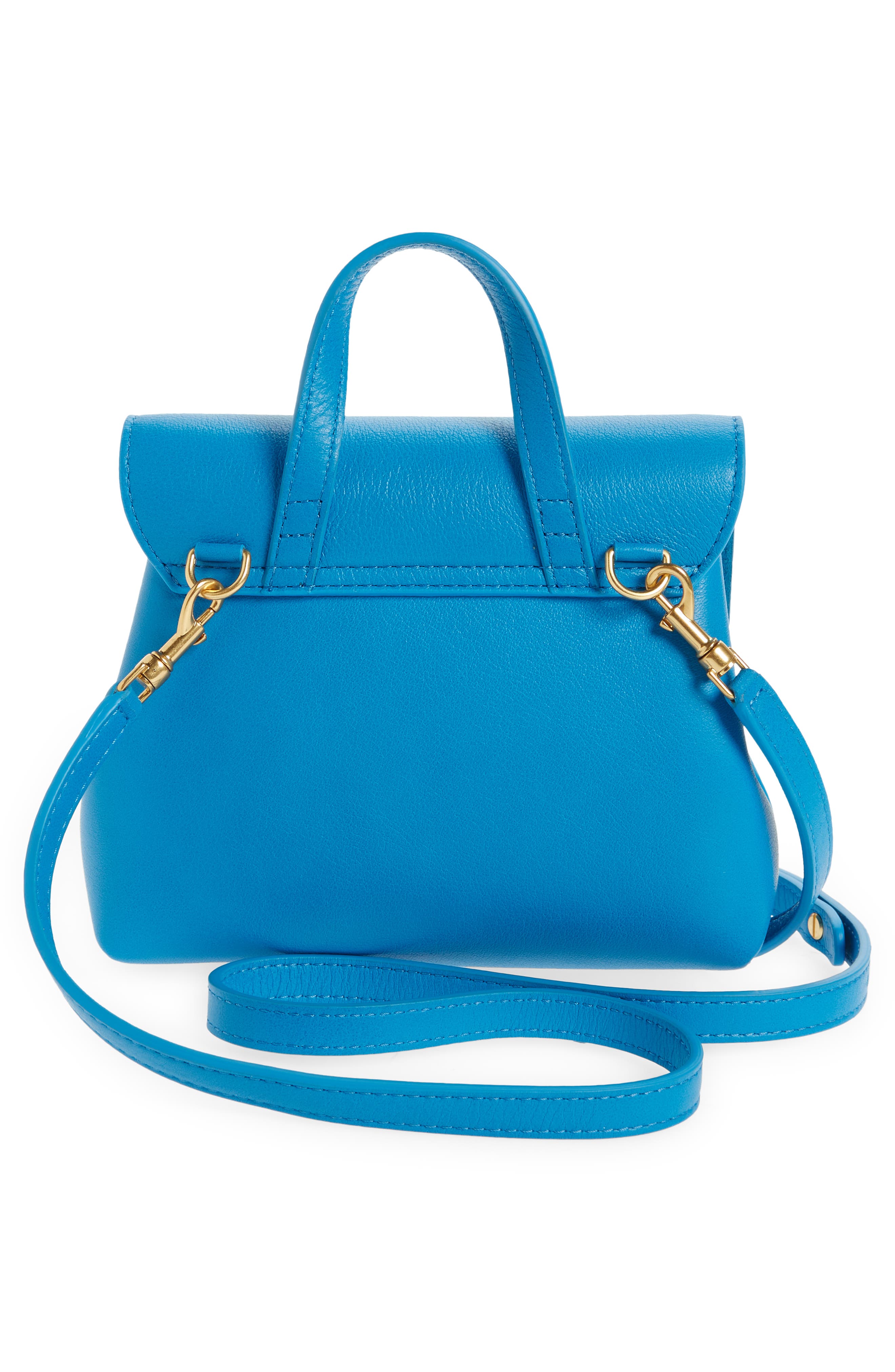 Mini Soft Lady Leather Bag, Alternate, color, CERULEAN