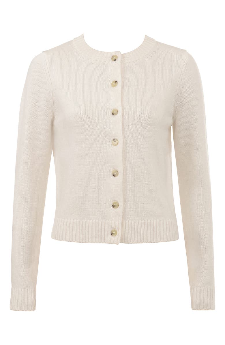 HOUSE OF CB Signature Merino Wool & Cashmere Cardigan, Alternate, color, Cream