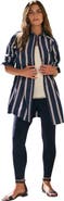 Roaman's Kate Long-Sleeve Crisp Cotton-Blend Button-Front Tunic