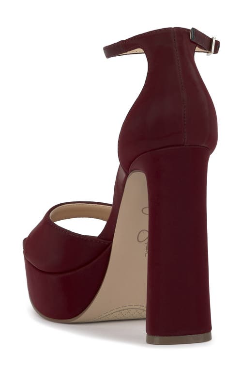 Jessica Simpson Telxia 2 Ankle Strap Platform Sandal In Burgundy