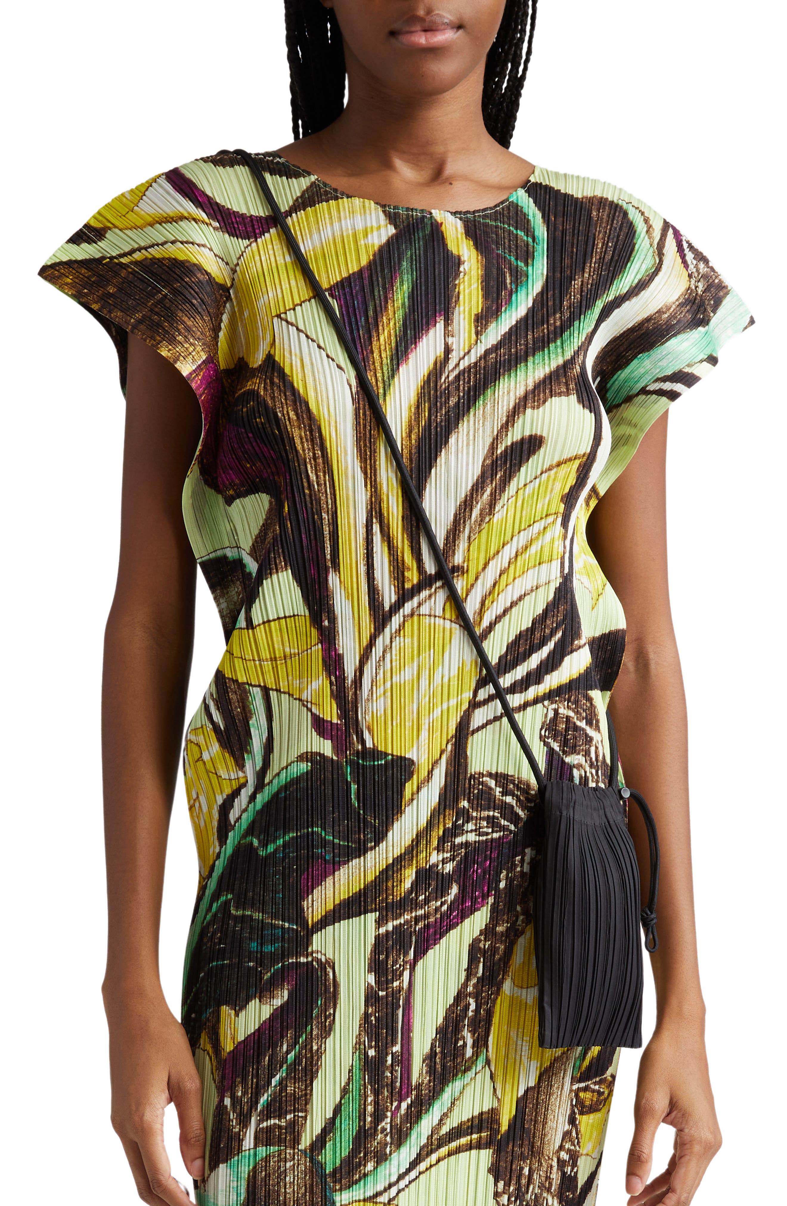 Pleats Please Issey Miyake Mini Pleated Pouch Crossbody Bag, Alternate, color, 