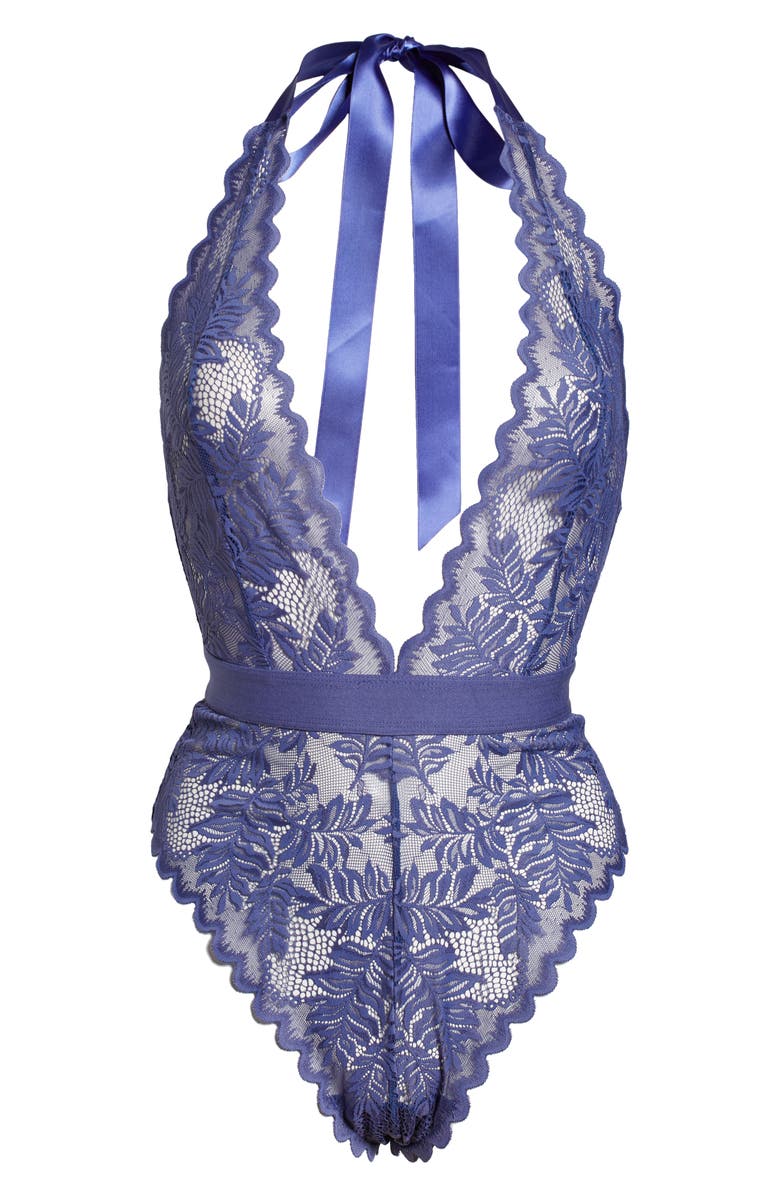 KILO BRAVA Stretch Lace Halter Bodysuit, Alternate, color, 