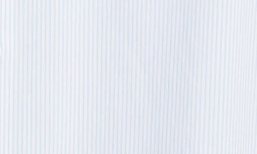 Nordstrom Stripe Performance Stretch Cotton Blend Sport Shirt In White- Blue Simple Stripe
