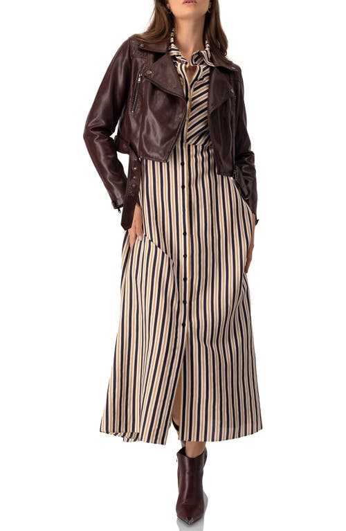 Ivonne Long Striped Shirt Dress In Multi