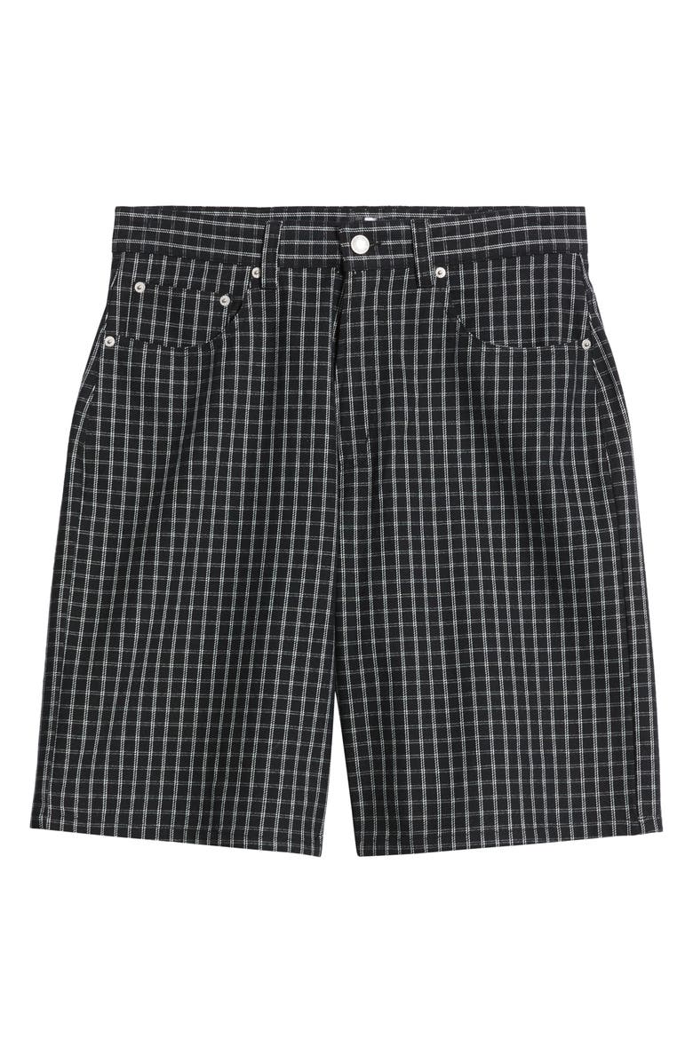 Obey Plaid Baggy Denim Shorts, Alternate, color, Black Multi