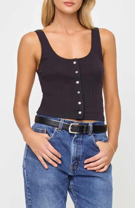 LSPACE Jeanie Pointelle Cover-Up Tank