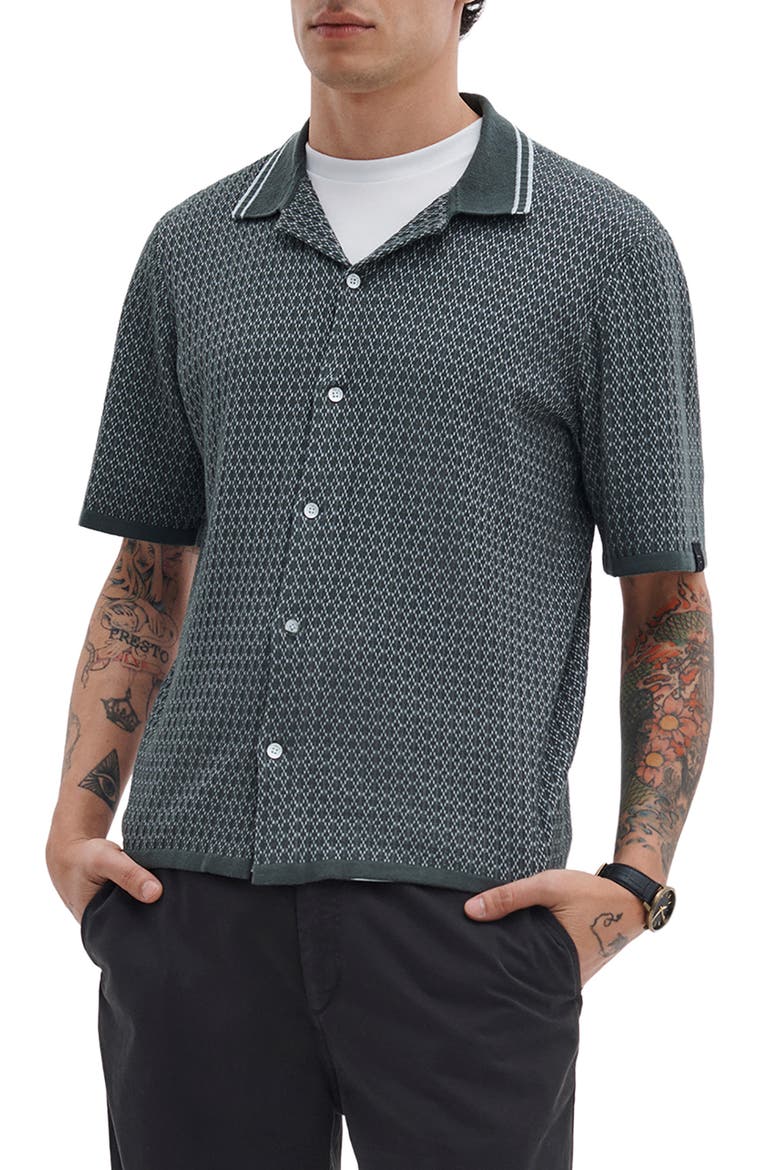 Harvey Cross Stitch Camp Shirt (Men) | Nordstrom