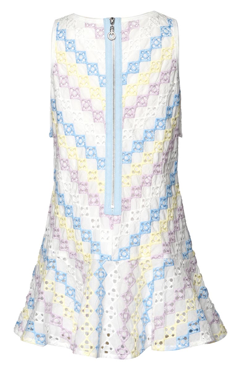 Truly Me Kids' Geometric Eyelet Dress, Alternate, color, White Multi