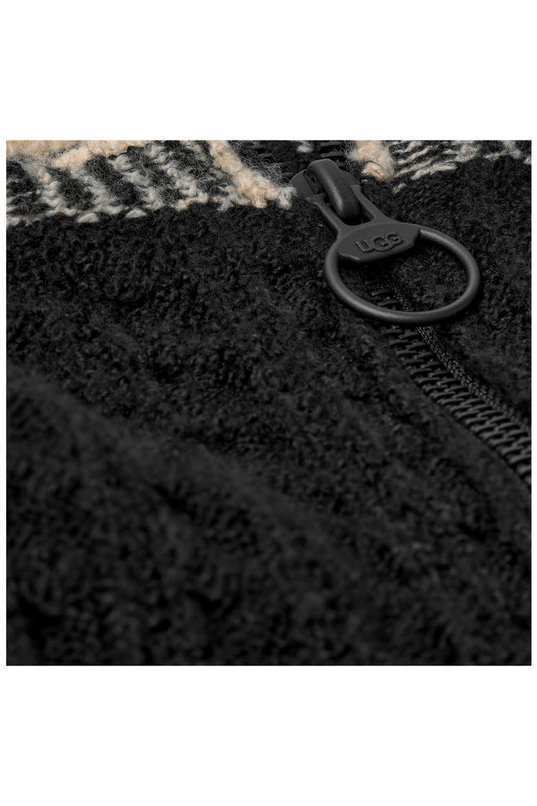 Rylynn Quarter Zip Cable Knit Sweater, Alternate, color, BLACK