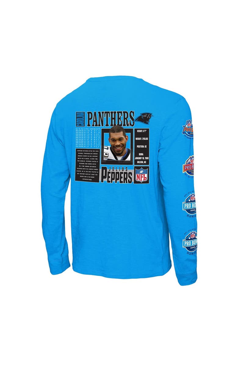Mitchell & Ness Men's Mitchell & Ness Julius Peppers Blue Carolina Panthers  Pro Bowl Long Sleeve T-Shirt, Alternate, color, Blue