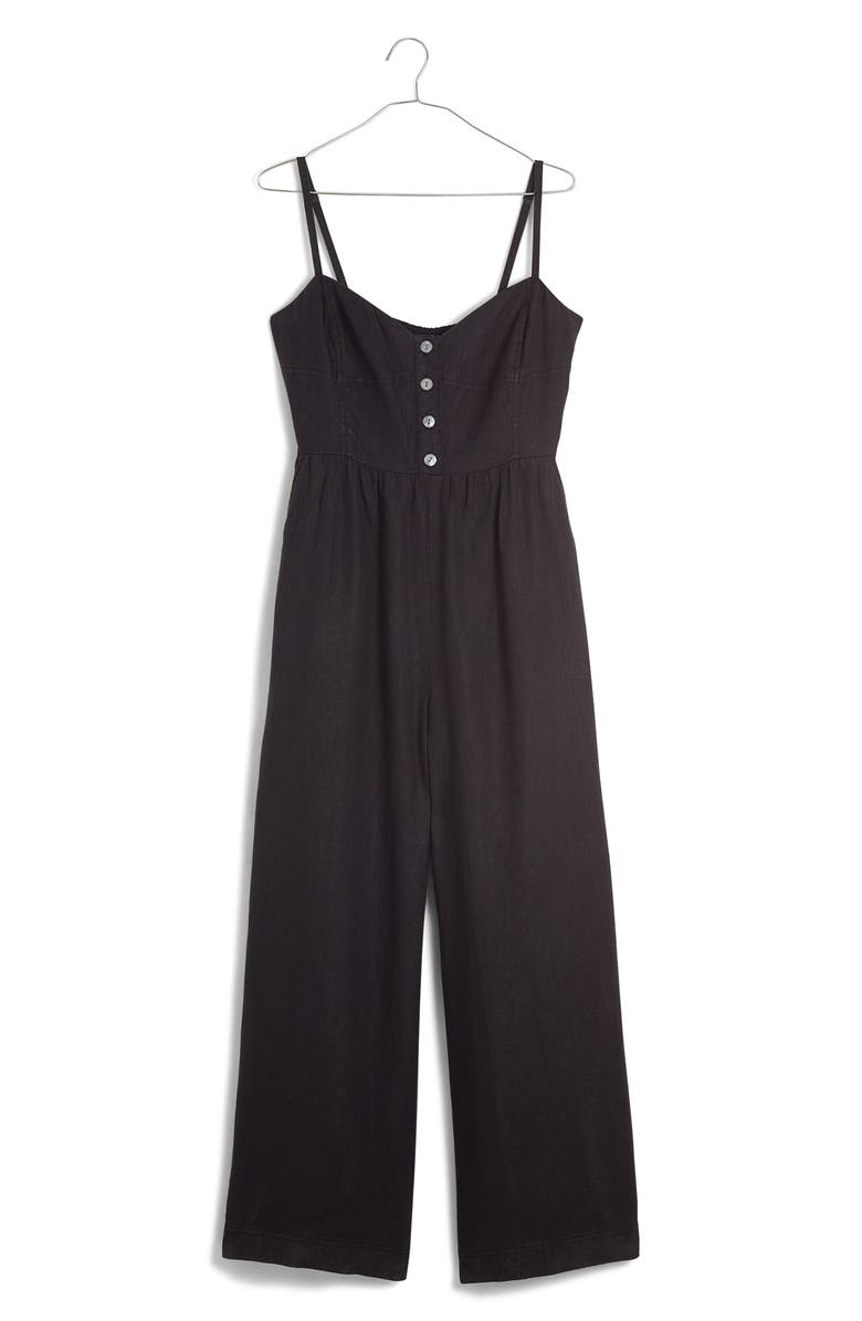 Madewell Sleeveless Wide Leg Linen Jumpsuit, Alternate, color, 