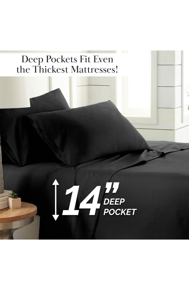 SOUTHSHORE FINE LINENS Classic Soft & Comfortable Brushed Microfiber Sheet Set, Alternate, color, Black