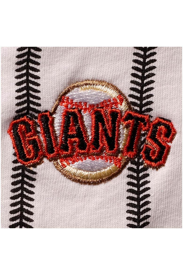 Infant White San Francisco Giants Pinstripe Power Hitter Romper, Alternate, color, White