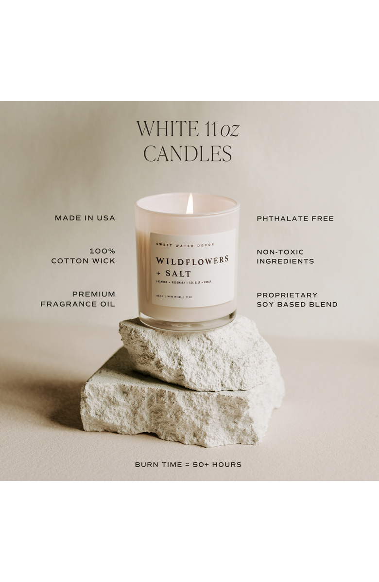SWEET WATER DECOR 11oz White Jar Candle - Spa Scents, Alternate, color, Wildflowers And Salt