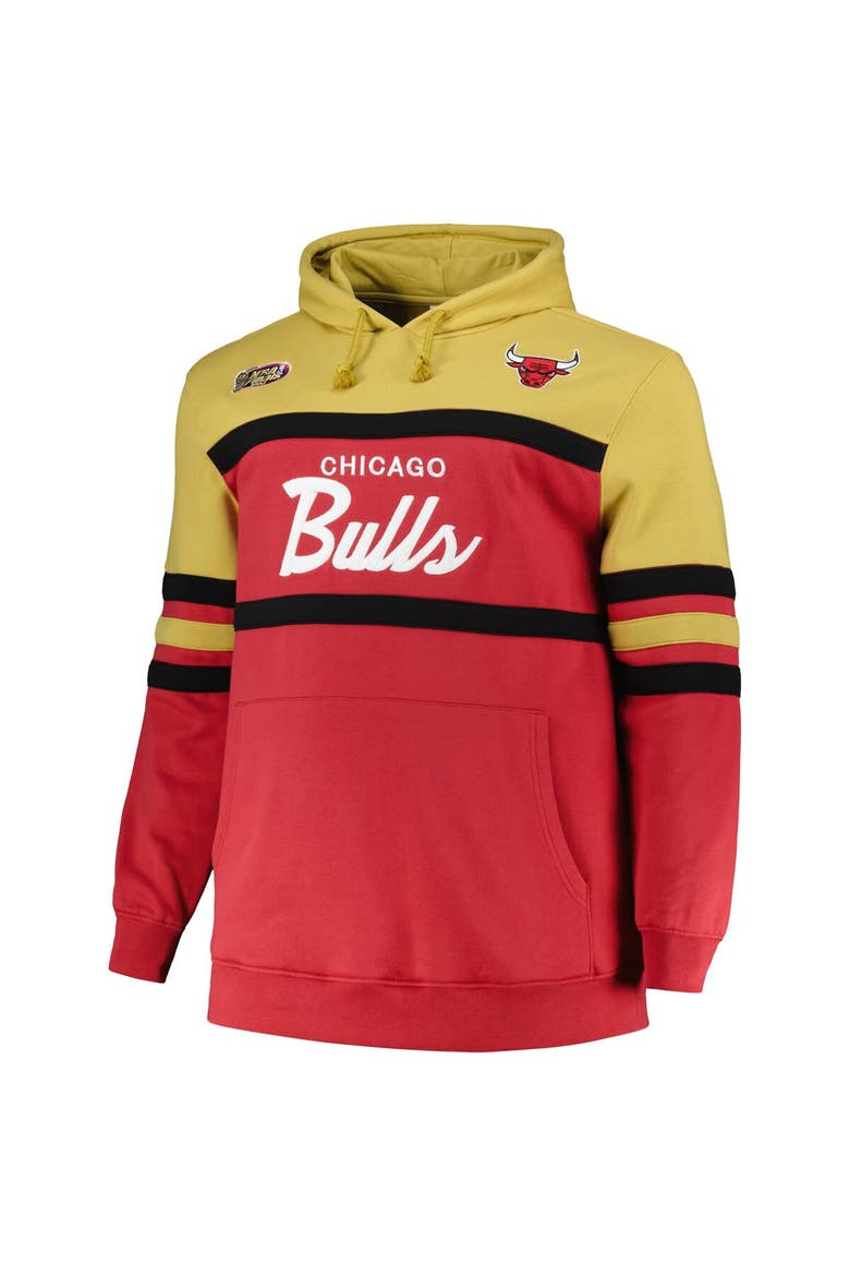 Men's Mitchell & Ness Red Chicago Bulls Big & Tall Hardwood Classics Head Coach Pullover Hoodie, Alternate, color, Red