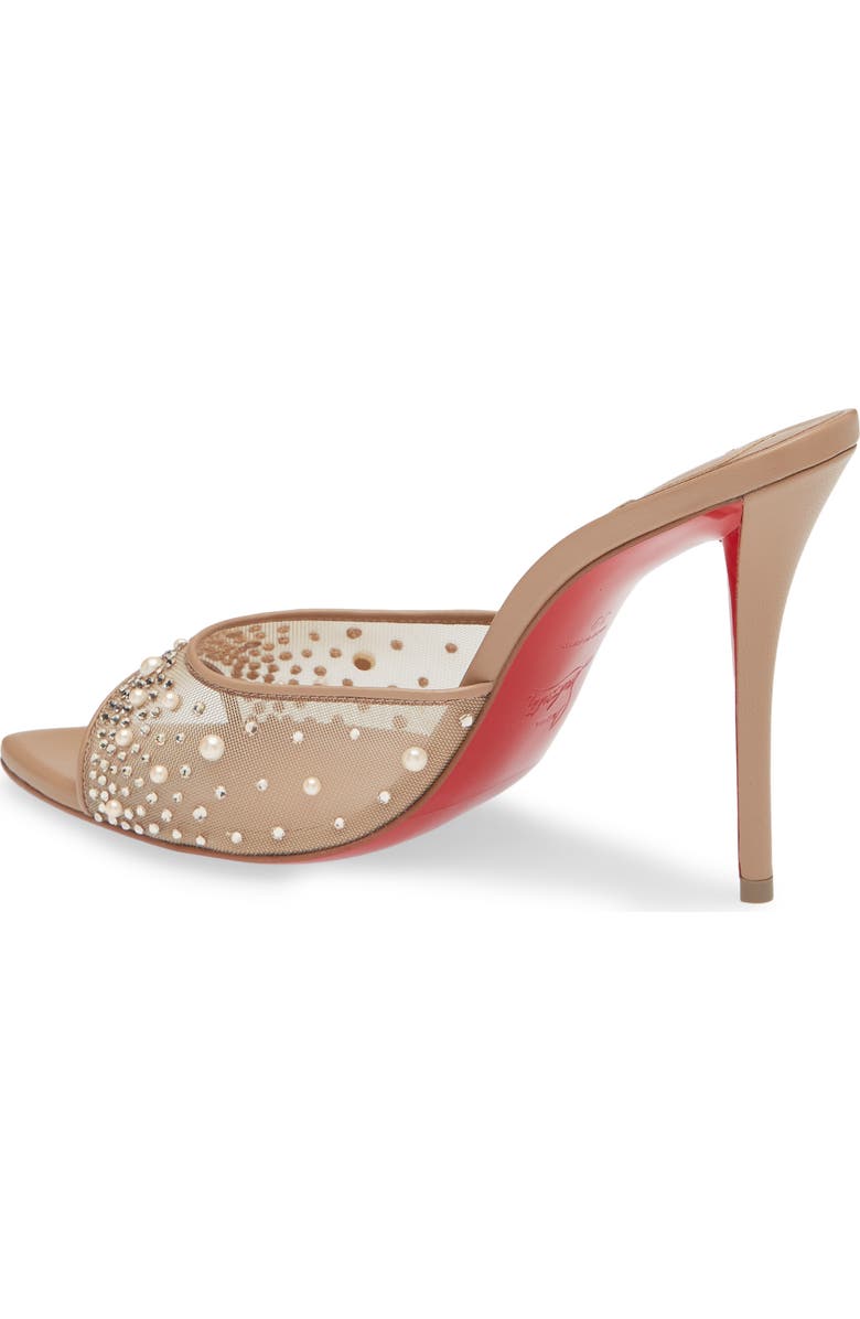 Christian Louboutin Miss Z Crystal Embellished Mesh Pointed Toe Sandal, Alternate, color, Blush/ Blush