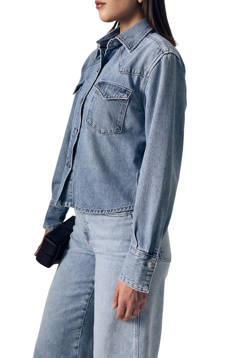 LE JEAN Martha Western Denim Button-Up Shirt, Alternate, color, Eternal Love