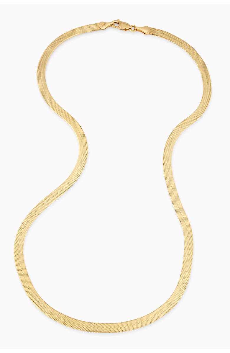 Oradina 14K Gold Park Avenue Statement Herringbone Chain, Alternate, color, Yellow Gold