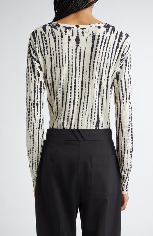 Shop Proenza Schouler Mia Tie Dye Long Sleeve Cotton Tissue T-shirt In Ecru Multi