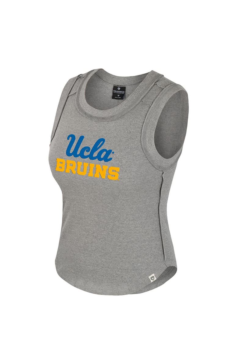 COLOSSEUM Women's Colosseum Heather Gray UCLA Bruins Beach You Ribbed Tri-Blend Tank Top, Alternate, color, Heather Gray