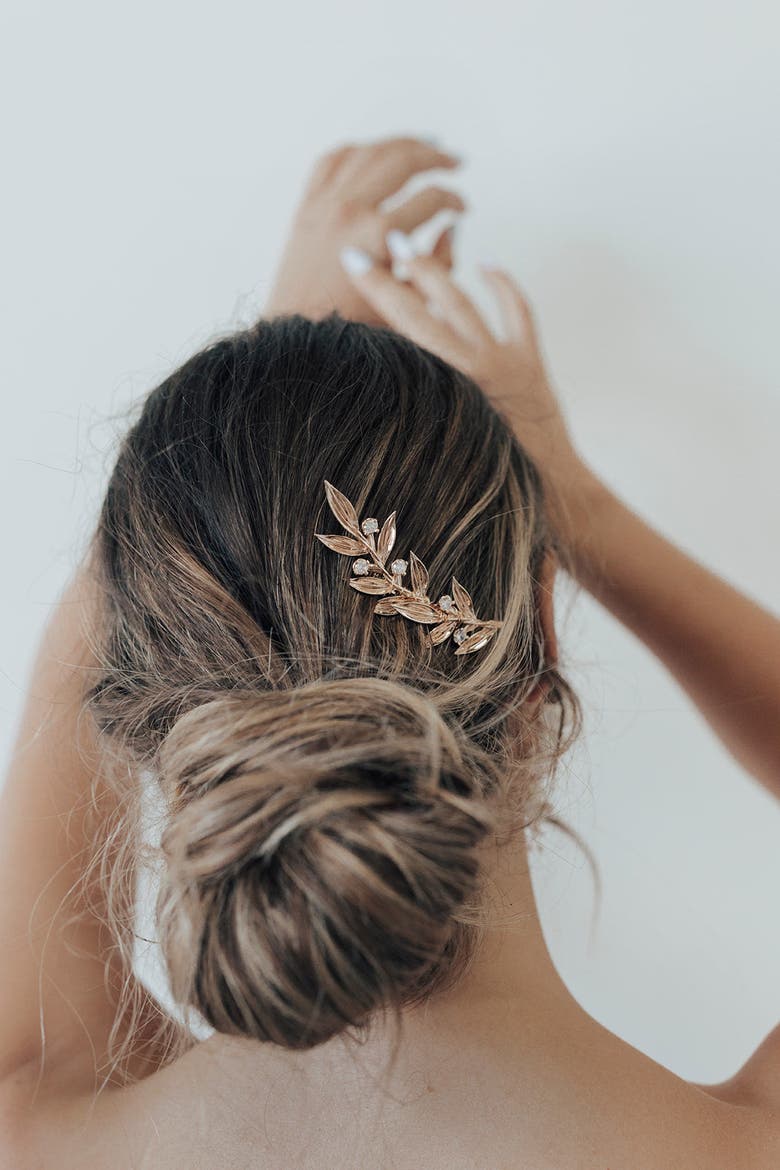 Kaia Bridal Comb, Alternate, color, Gold
