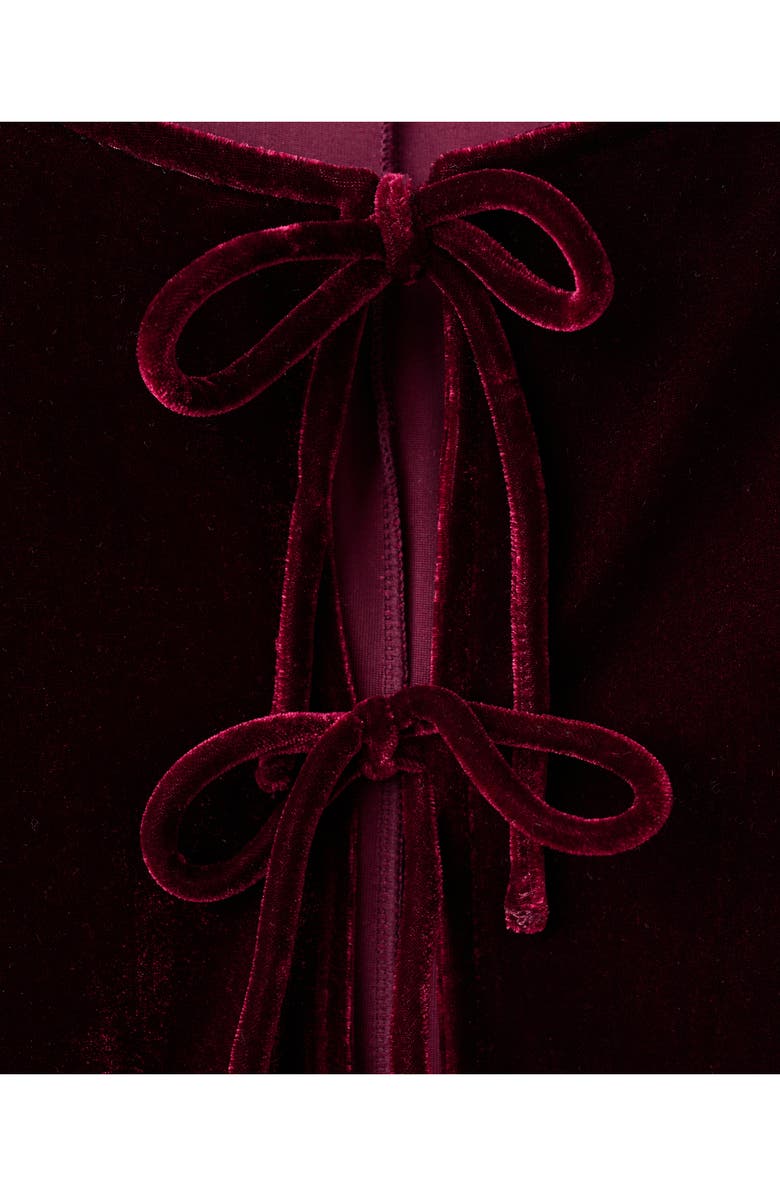 MANGO Bow Front Velvet Top, Alternate, color, 