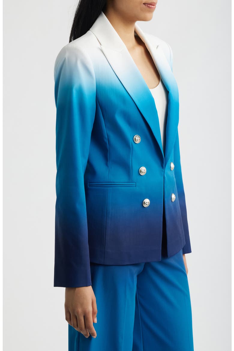 Faux Double Breasted Blazer, Alternate, color, BLUE JEWEL OMBRE