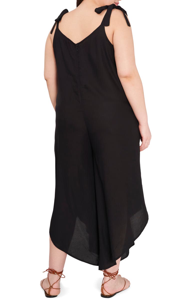 Vince Camuto Tie Shoulder Asymmetric Crop Jumpsuit, Alternate, color, 