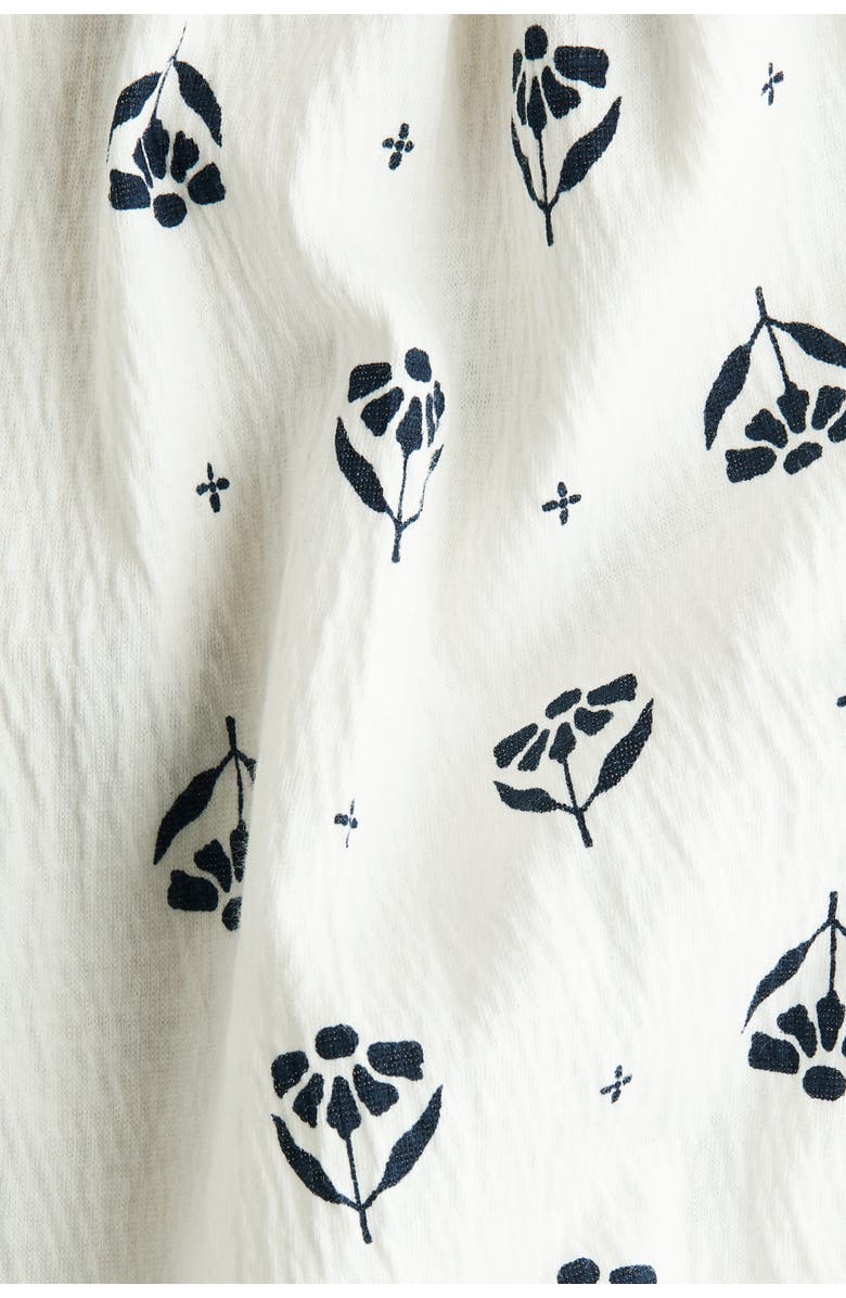 H&M Flutter-sleeved Cotton Dress, Alternate, color, White/Floral