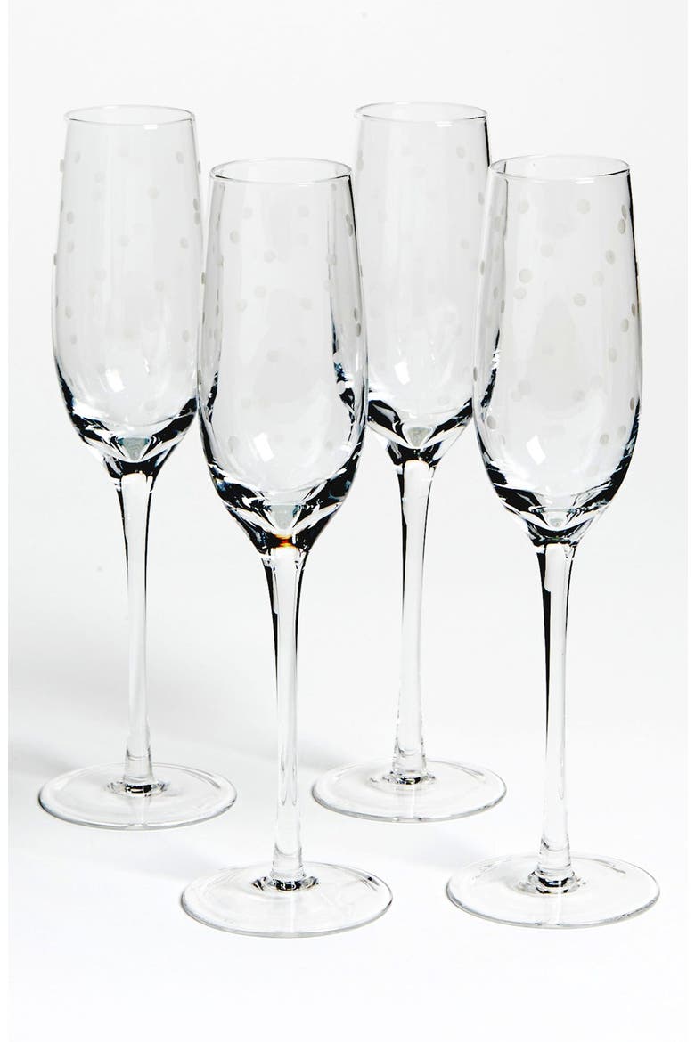 'larabee dot' champagne flutes, Main, color, NO COLOR
