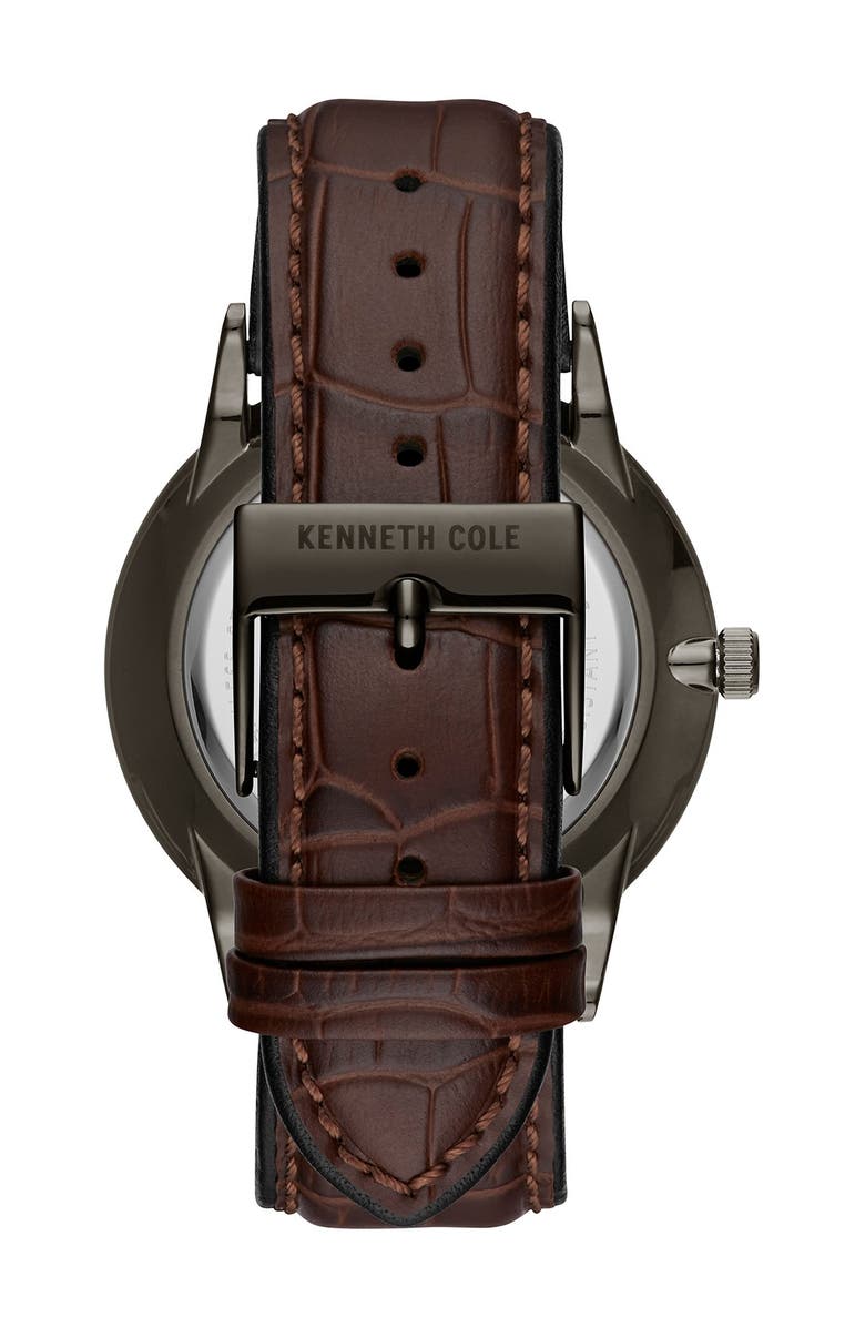 Kenneth Cole New York Men's Solar Leather Strap Watch, 42mm, Alternate, color,