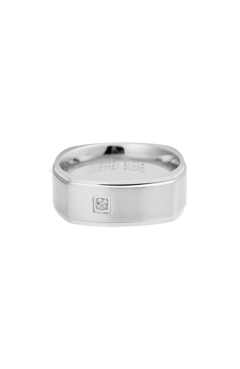 GEOFFREY BEENE Men's Cubic Zirconia Band Ring, Alternate, color, Silver