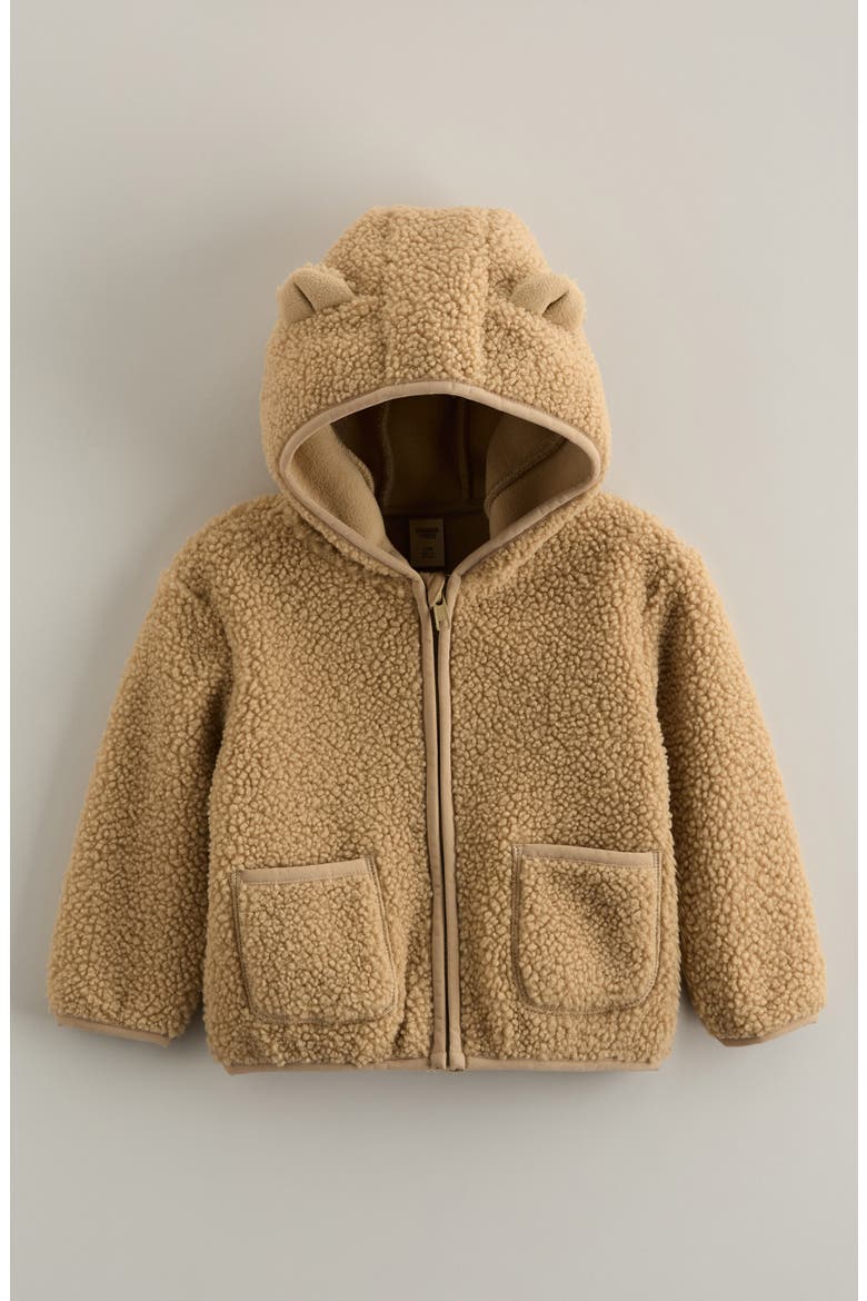Cozy Hooded Zip Jacket, Main, color, TAN STOCK