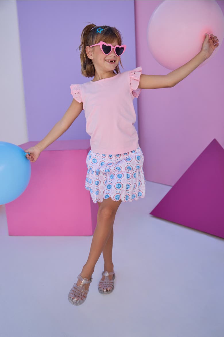 Kids' Floral Tiered Skort, Alternate, color, Jaipur Pop