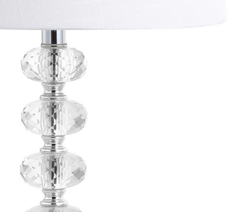 Jonathan Y Designs 22in Set Of 2 Kevin Glass & Metal Led Table Lamps In Clear/chrome