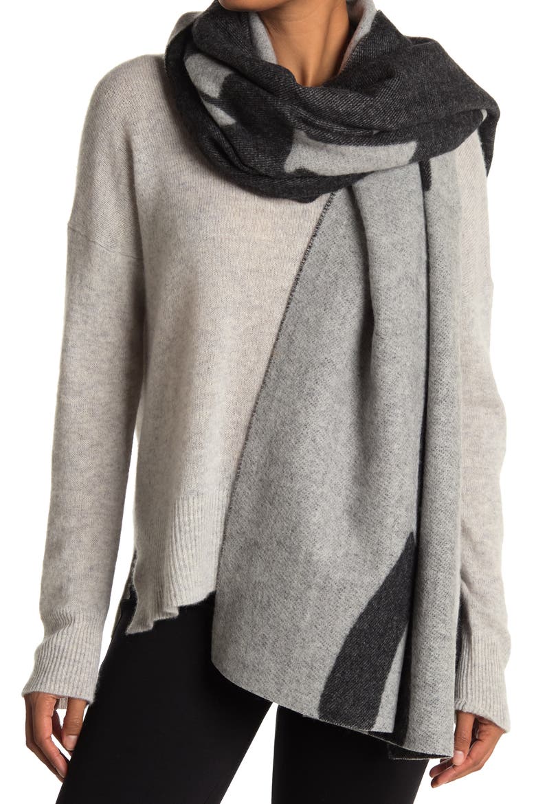 Logo Woven Wool Scarf, Main, color, BLACK M