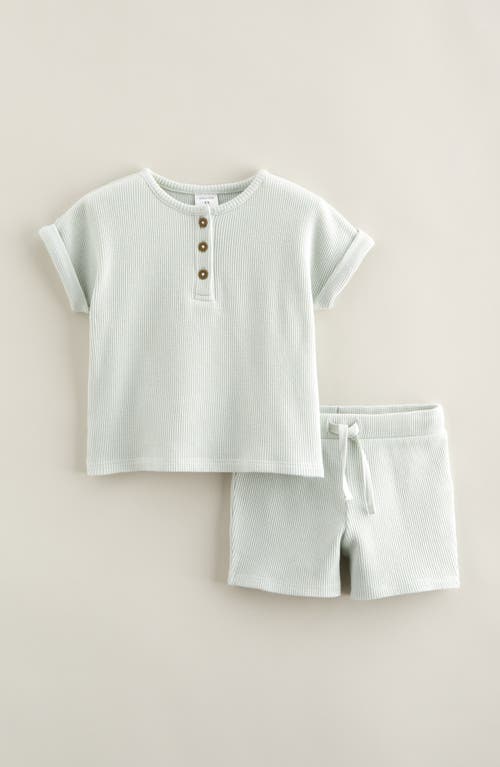 Nordstrom Waffle Knit Henley & Shorts Set