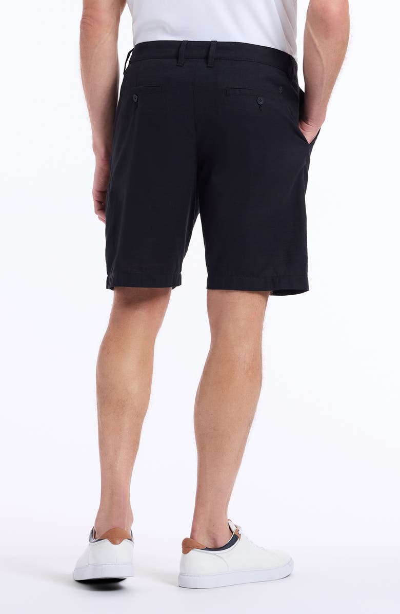 Robert Graham Dixton Cotton & Linen Shorts, Alternate, color, Black