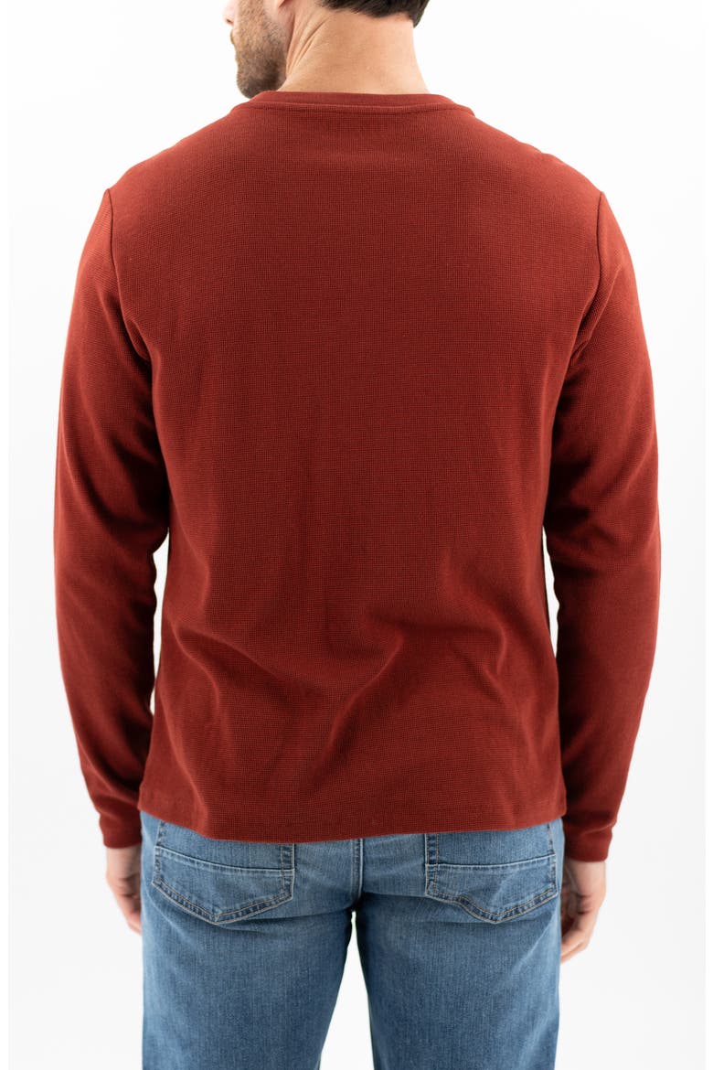 Long Sleeve Thermal Cotton Blend Henley, Alternate, color, FIRED BRICK