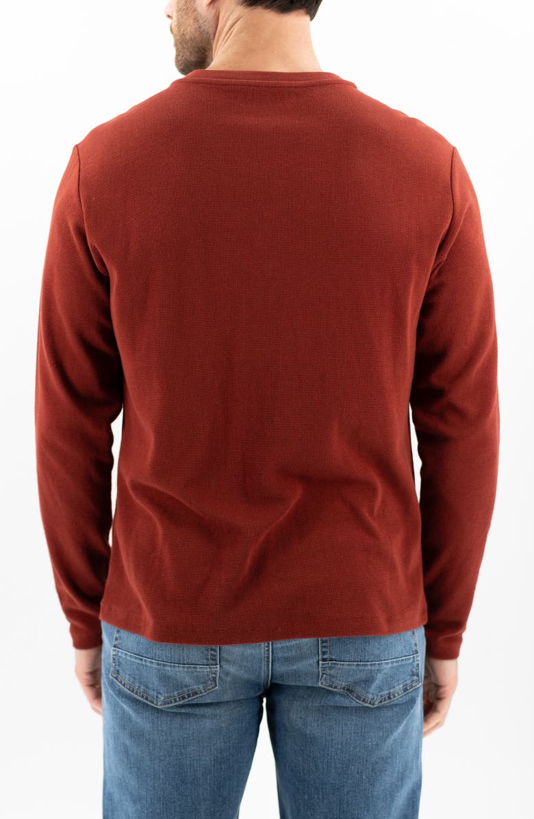 Devil-Dog Dungarees Long Sleeve Thermal Cotton Blend Henley, Alternate, color, Fired Brick