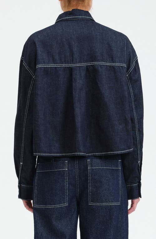 Daze The Editor Crop Denim Button-up Shirt
