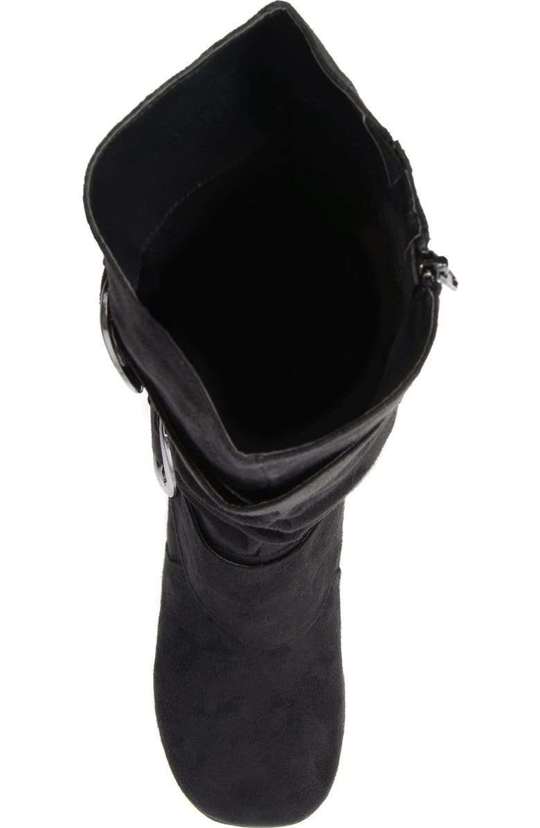 Journee Collection Jester Side Buckle Tall Boot, Alternate, color, Black