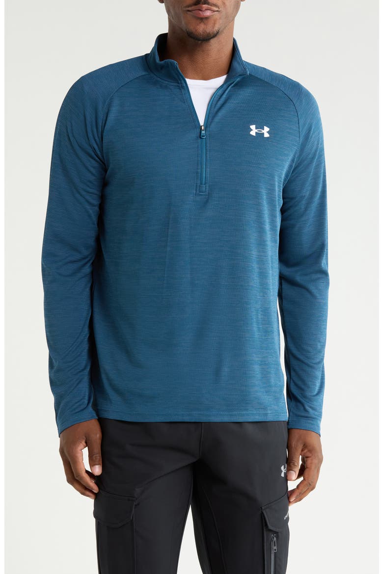 Tech Textured Half Zip Pullover, Main, color, WHAM BLUE