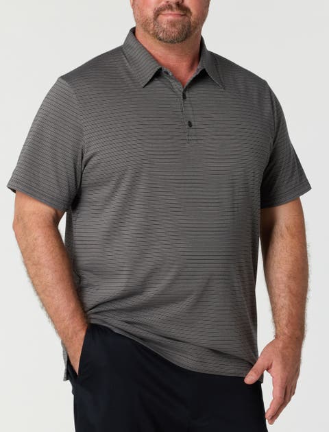 Big & Tall Striped Tech Polo Shirt