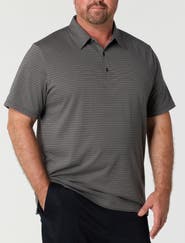 Oak Hill by DXL Big & Tall Striped Tech Polo Shirt