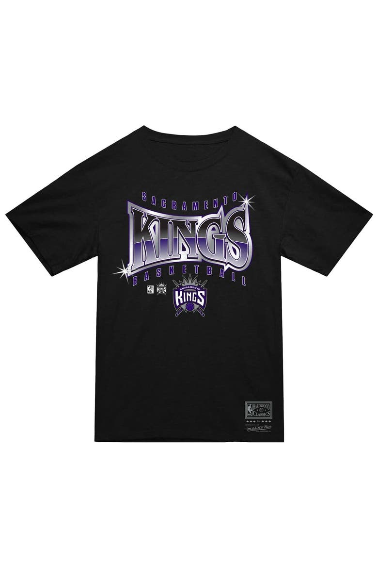 Men's Mitchell & Ness  Black Sacramento Kings Worldwide Collection Glow Up T-Shirt, Alternate, color, Black