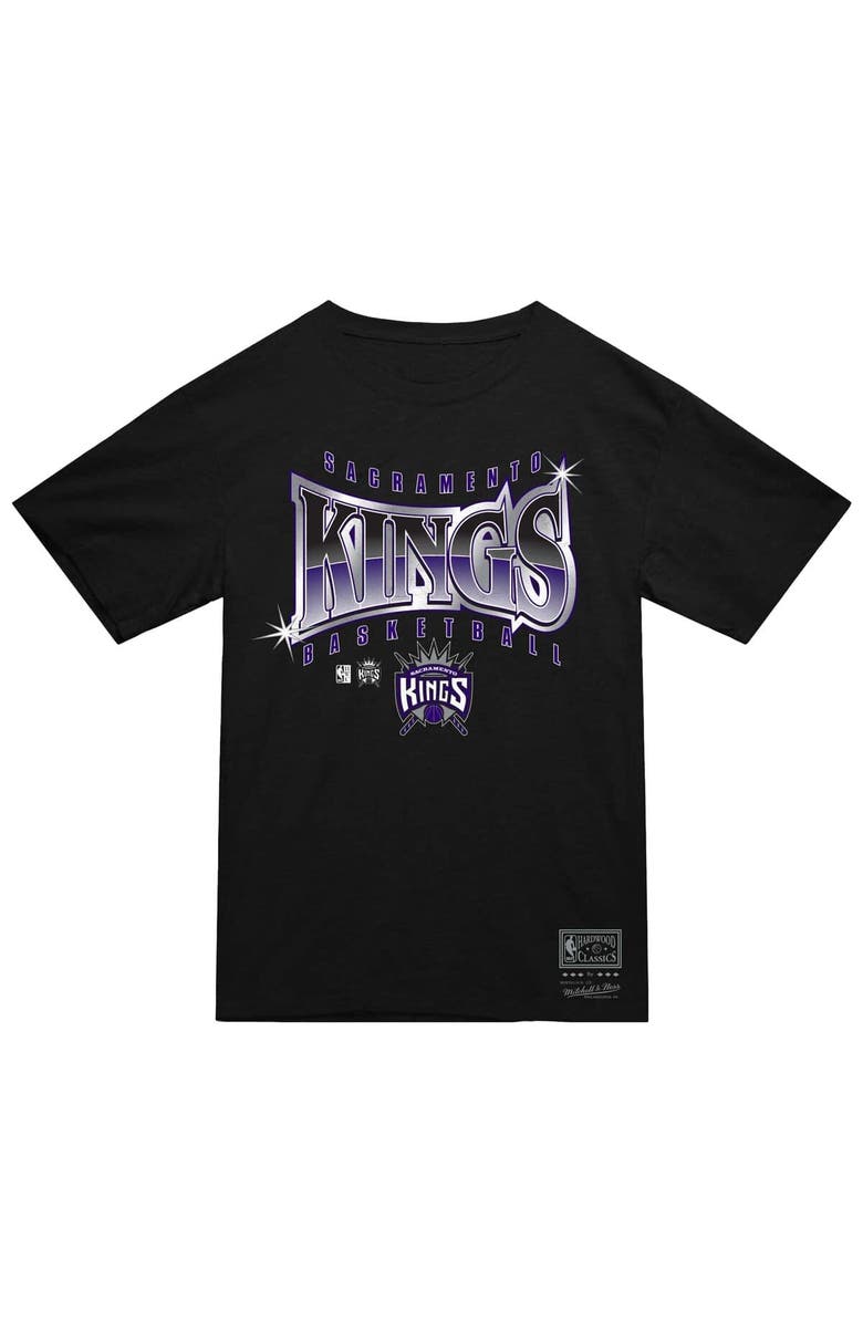 Mitchell & Ness Men's Mitchell & Ness Black Sacramento Kings Worldwide Collection Glow Up T-Shirt, Alternate, color, Black