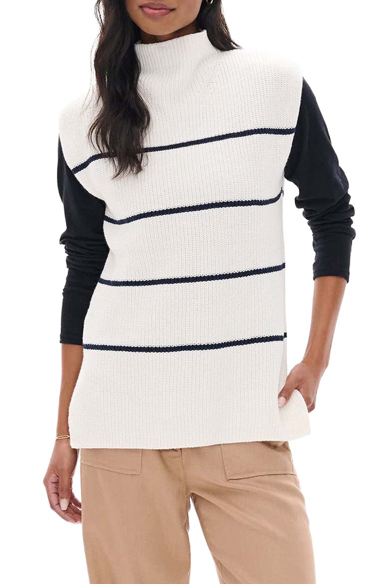 Sleeveless Mock Neck Sweater Tunic, Main, color, CREAM